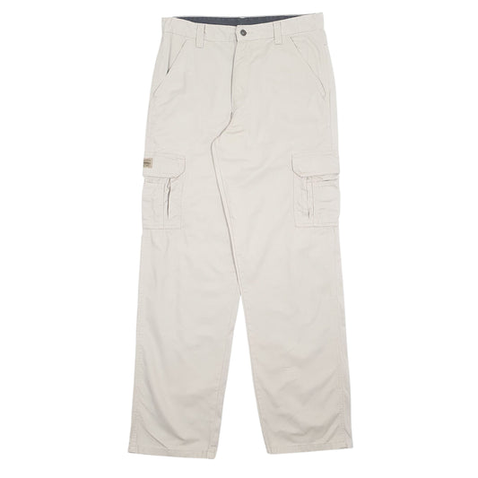 Mens Cream Wrangler Cargo Trousers