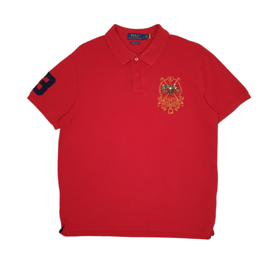 Mens Red Polo Ralph Lauren Short Sleeve Polo Shirt