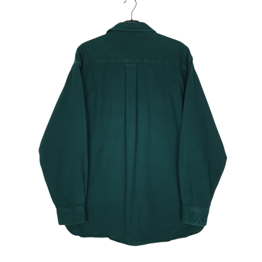 Mens Green L.L.Bean Thick Chamois Shirt