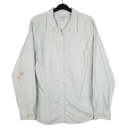 Mens White L.L.Bean Long Sleeve Shirt