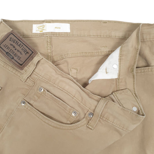 Mens Beige Levis Signature Athletic Trousers