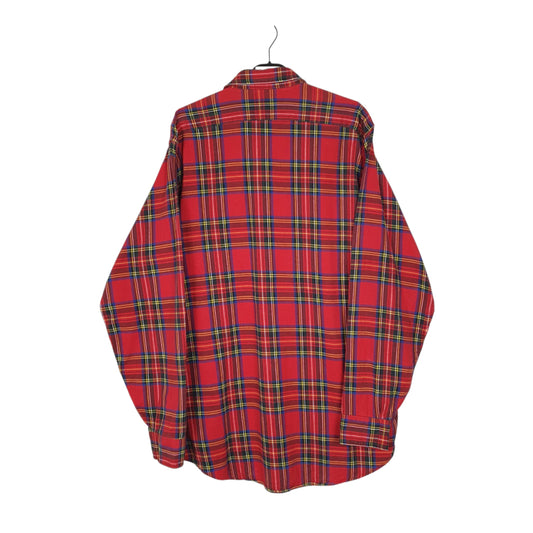 Mens Red L.L.Bean Vintage 1980s Made In USA Thick Flannel Shirt