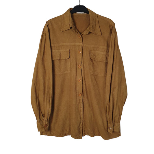 Mens Tan Burberry Vintage 90s Suede Long Sleeve Shirt