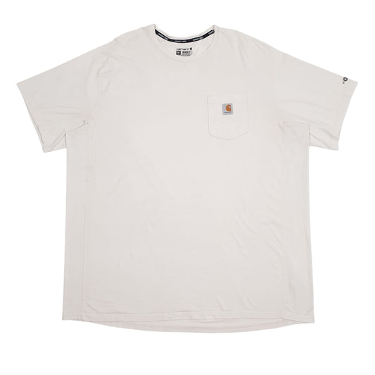 Mens Cream Carhartt Short Sleeve T Shirt