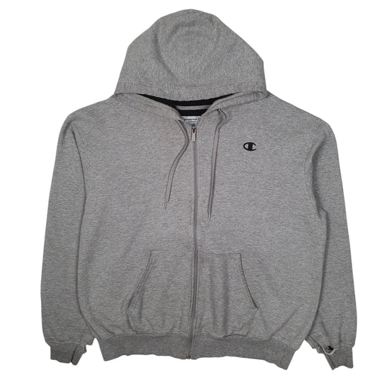 Mens Grey Champion Hoodie Full Zip Jumper