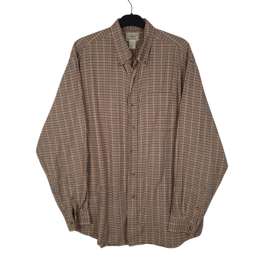 Mens Brown L.L.Bean Long Sleeve Shirt
