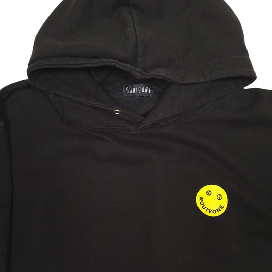 Mens Black Route One Skateboarding Hoodie Jumper