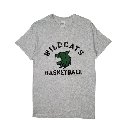 Mens Grey Gildan Wildcats Basketball Short Sleeve T Shirt