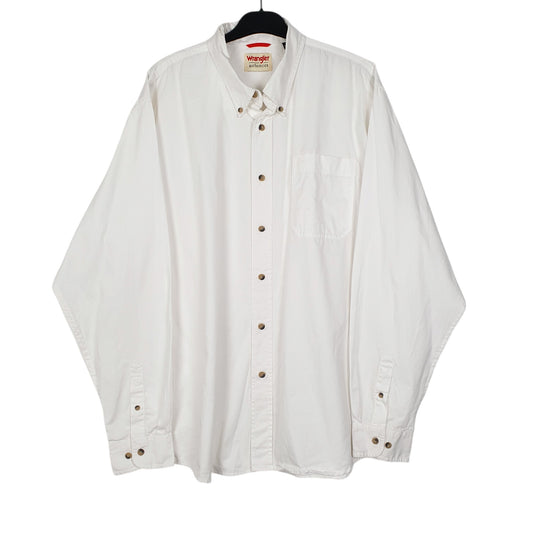 Mens White Wrangler Long Sleeve Shirt