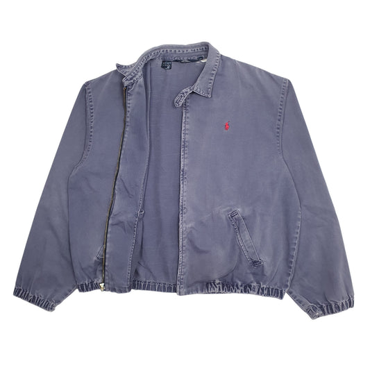 Mens Navy Polo Ralph Lauren Vintage 80s Made In USA Hoodie Coat