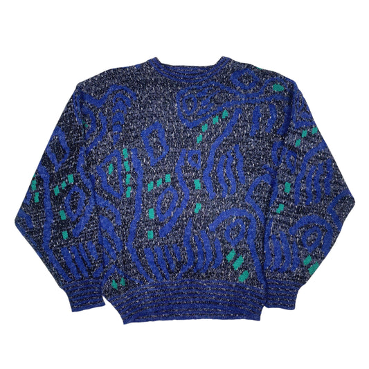 Mens Blue Santana Vintage Crewneck Jumper
