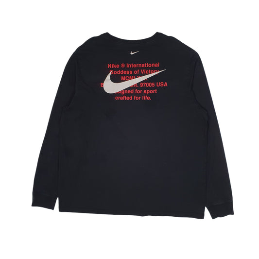 Mens Black Nike Godess of Victory Cardigan T Shirt