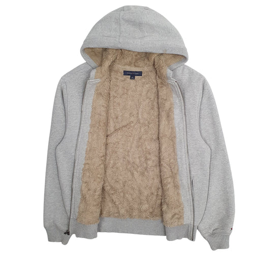 Mens Grey Tommy Hilfiger Hoodie Thermal Lined Full Zip Jumper