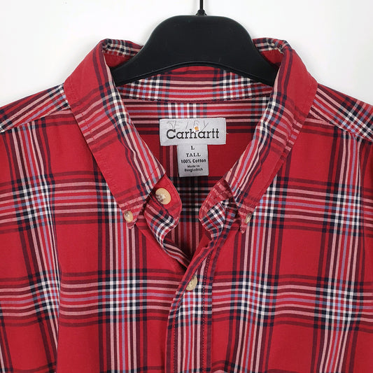 Mens Red Carhartt Plaid Shirt
