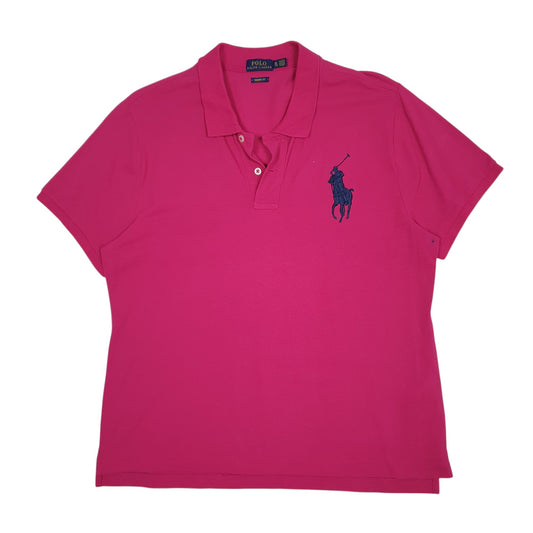 Womens Pink Polo Ralph Lauren Short Sleeve Polo Shirt