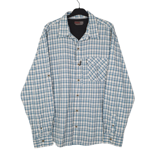 Mens Blue Wrangler Outdoors Hiking Long Sleeve Shirt