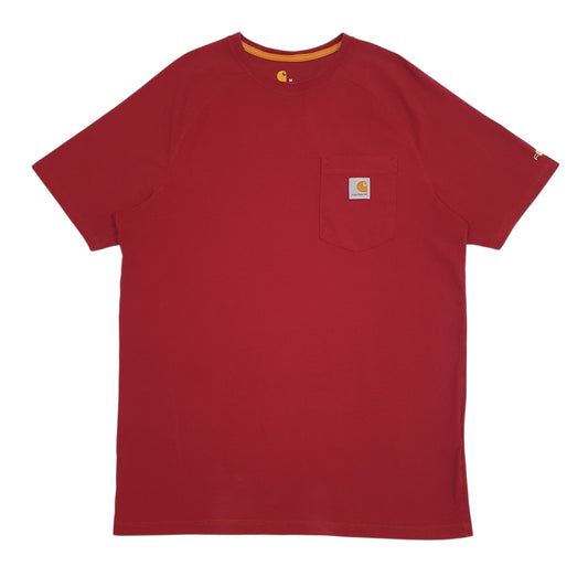 Mens Red Carhartt Short Sleeve T Shirt