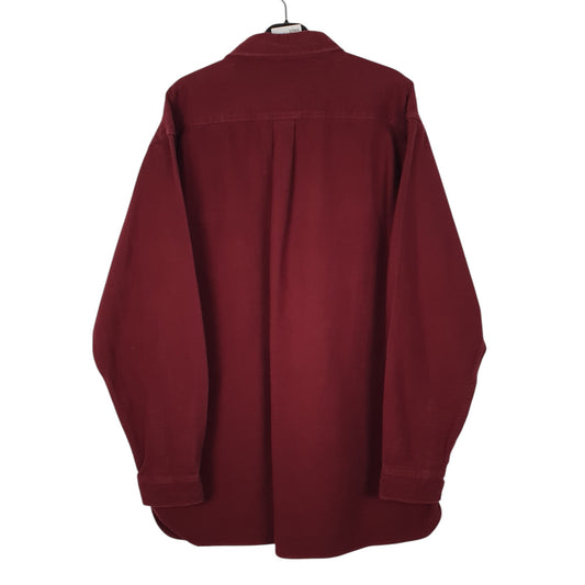 Mens Burgundy L.L.Bean Thick Chamois Shirt