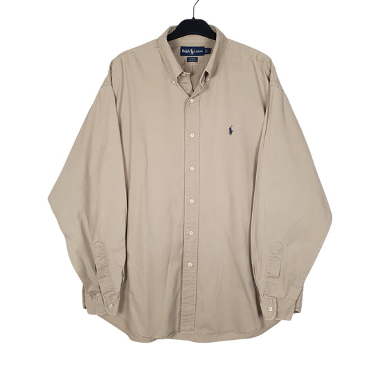 Mens Beige Ralph Lauren Long Sleeve Shirt