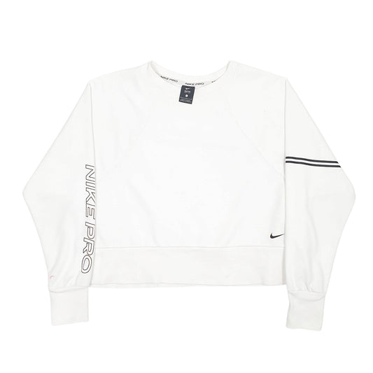 Womens White Nike Dri-Fit Crewneck Jumper