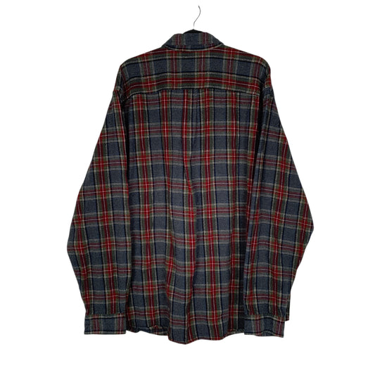 Mens Grey L.L.Bean Thick Flannel Plaid Shirt