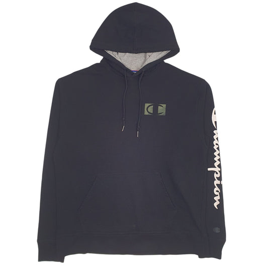Mens Black Champion Hoodie Jumper