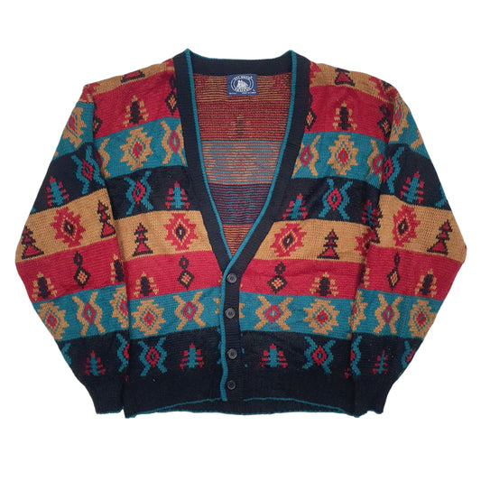 Mens Black Atlantic Traders Vintage Cardigan Jumper