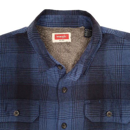 Mens Navy Wrangler Sherpa Lined Coat