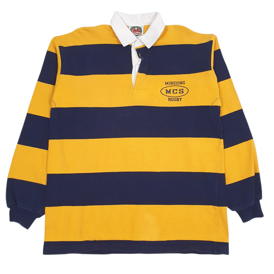 Mens Yellow Barbarian Long Sleeve Polo Shirt