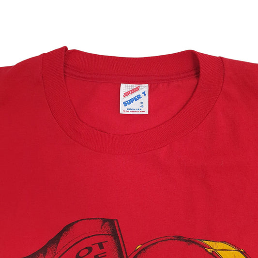 Mens Red Jerzees Single Stitch Vintage 90s Florida T Shirt