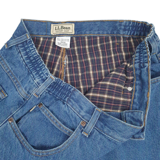 Mens Blue L.L.Bean Blanket Lined Jeans