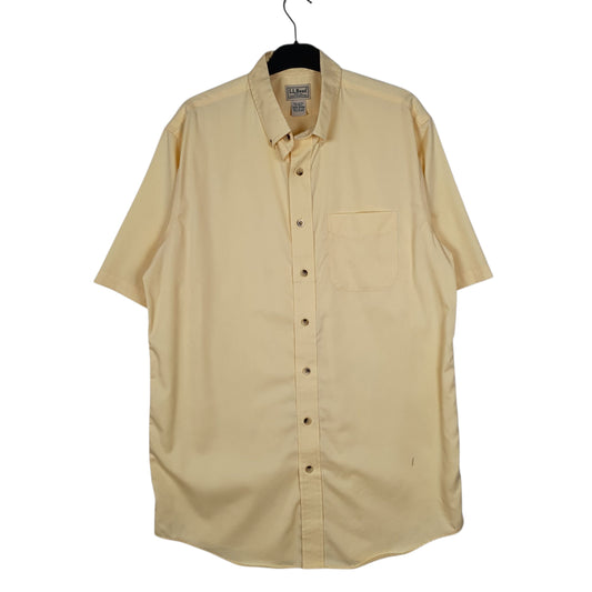 Mens Yellow L.L.Bean Tall Short Sleeve Shirt