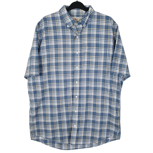 Mens Blue L.L.Bean Short Sleeve Shirt