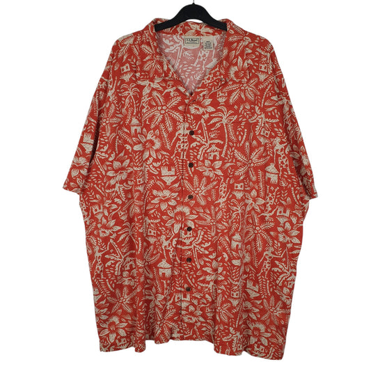 Mens Red L.L.Bean Short Sleeve Shirt