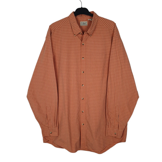 Mens Orange L.L.Bean Tall Long Sleeve Shirt