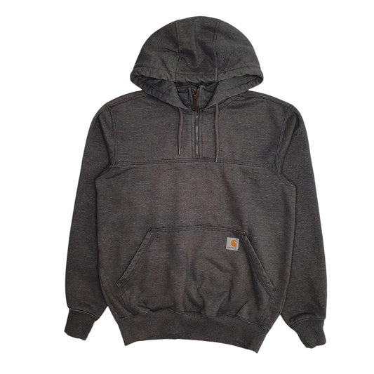 Mens Grey Carhartt Quarter Zip Hoodie Jumper