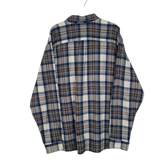 Mens Blue L.L.Bean Thick Flannel Plaid Shirt