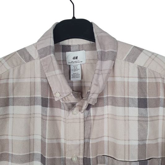 Mens Cream H&M Corduroy Shirt