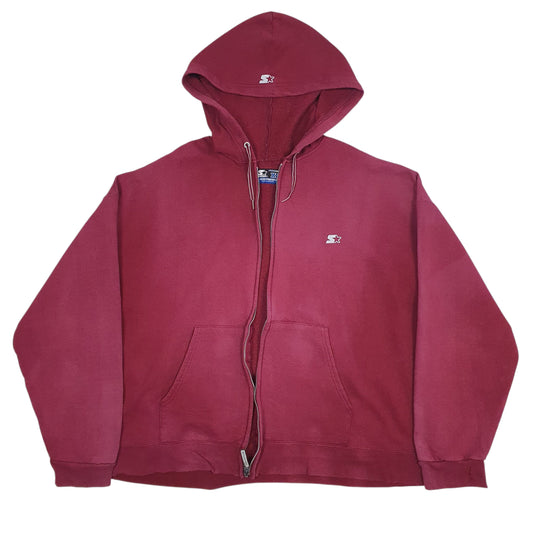 Mens Burgundy Starter Full Zip Jumper