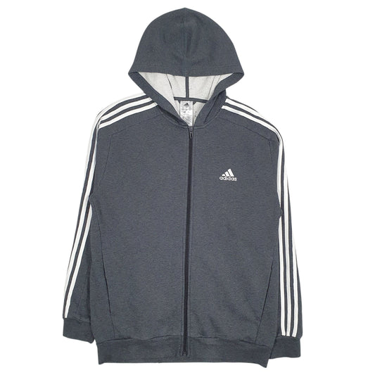 Mens Grey Adidas Full Zip Jumper