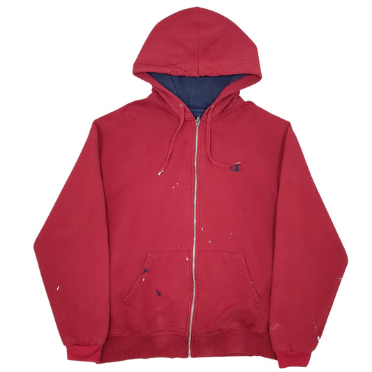 Mens Burgundy Champion Full Zip Jumper