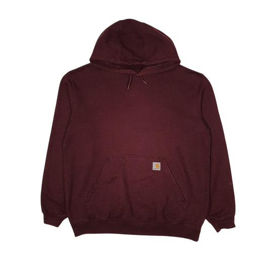 Mens Burgundy Carhartt Hoodie Jumper