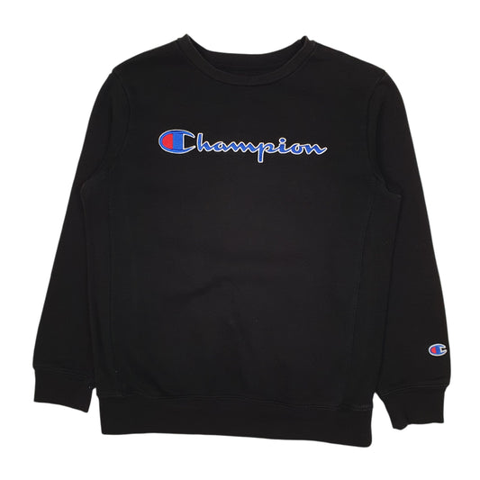 Womens Black Champion Crewneck Jumper