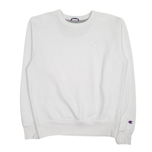 Mens White Champion Crewneck Jumper