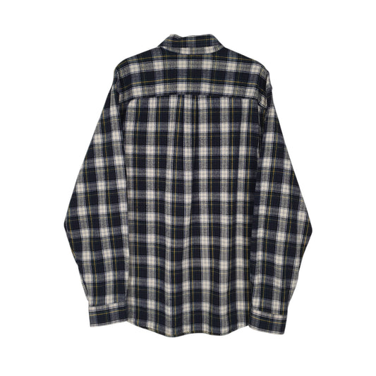 Mens Navy L.L.Bean Thick Flannel Plaid Shirt