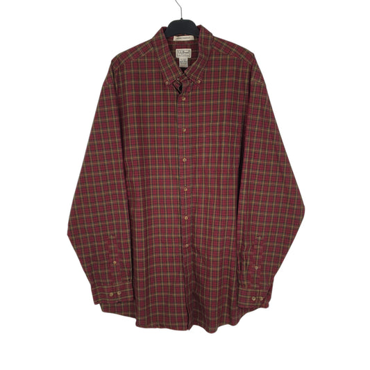 Mens Burgundy L.L.Bean Long Sleeve Shirt