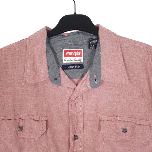 Mens Pink Wrangler Comfort Flex Shirt