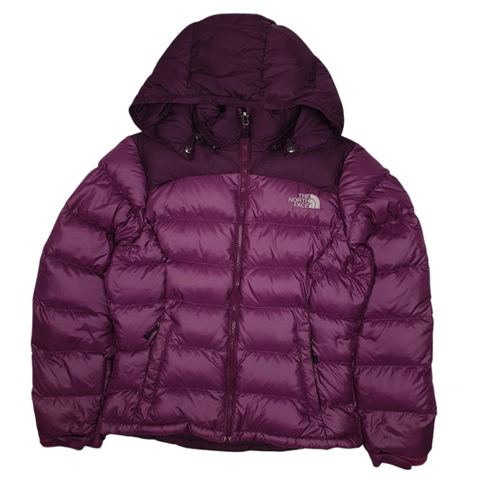 Womens Purple The North Face Nuptse Hooded Coat