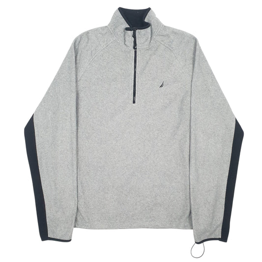 Mens Grey Nautica Quarter Zip Jumper