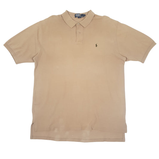 Mens Beige Polo Ralph Lauren Short Sleeve Polo Shirt